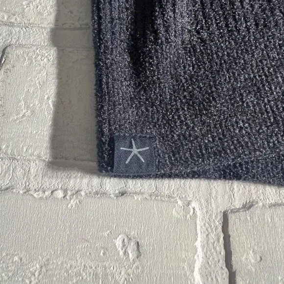 BAREFOOT DREAMS Tunic Sweater Womens 1X Gray Navy Cozy‎ Chic Ultra Lite V-Neck - Picture 4 of 8